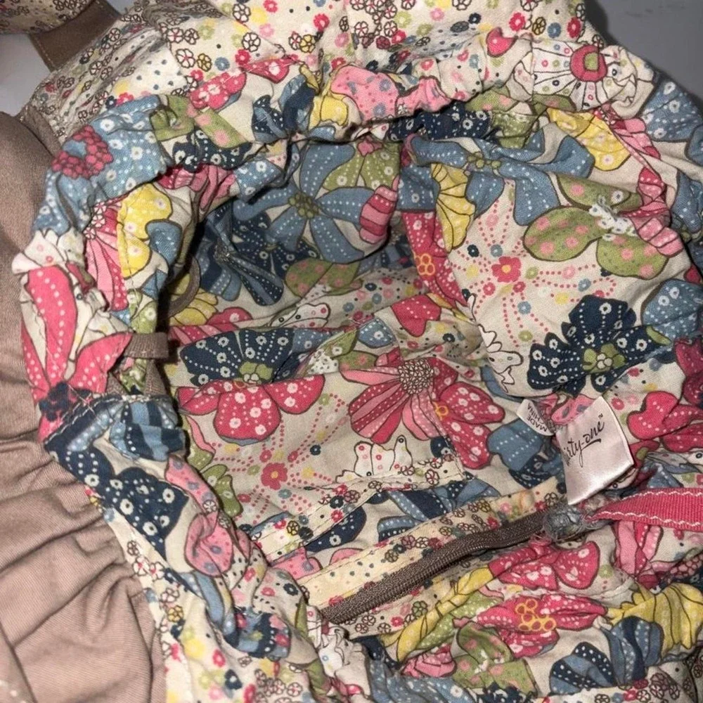 Thirty one- Y2K floral print drawstring bag with pink trim